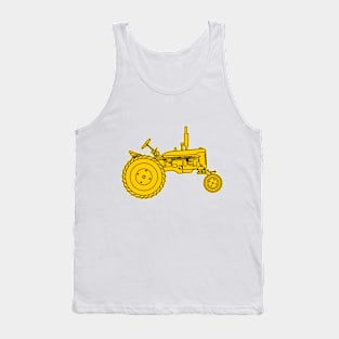 silhouette of an yellow old farm machine Tank Top